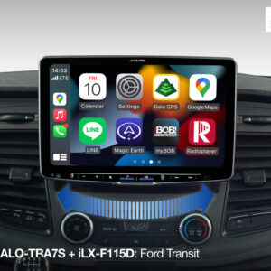 Alpine KIT-HALO-TRA7S Schwenkbares Einbauset für Ford Transit Custom, passend für 1-DIN Öffnung zum Einbau eines Alpine 1-DIN
