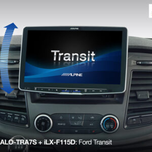 Alpine KIT-HALO-TRA7S Schwenkbares Einbauset für Ford Transit Custom, passend für 1-DIN Öffnung zum Einbau eines Alpine 1-DIN