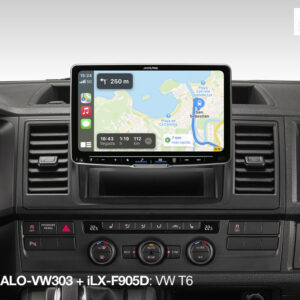Alpine KIT-HALO-VW303 1-DIN Alpine Halo und 2-DIN Einbauset mit CAN zu UART-Interface für VW Plattform (MIB-PQ - Seat, Skoda