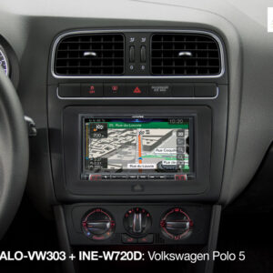 Alpine KIT-HALO-VW303 1-DIN Alpine Halo und 2-DIN Einbauset mit CAN zu UART-Interface für VW Plattform (MIB-PQ - Seat, Skoda