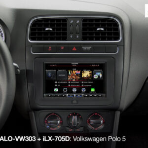 Alpine KIT-HALO-VW303 1-DIN Alpine Halo und 2-DIN Einbauset mit CAN zu UART-Interface für VW Plattform (MIB-PQ - Seat, Skoda