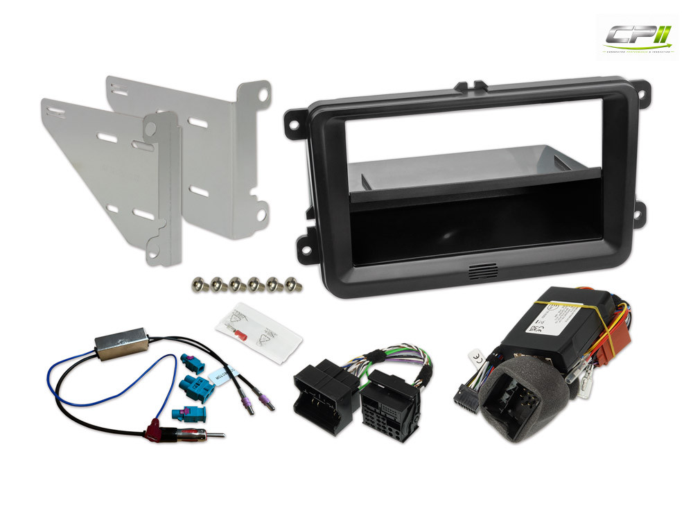 Alpine KIT-HALO-VW303 1-DIN Alpine Halo und 2-DIN Einbauset mit CAN zu UART-Interface für VW Plattform (MIB-PQ - Seat, Skoda