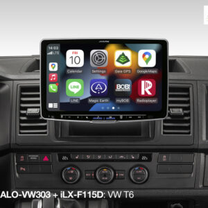Alpine KIT-HALO-VW303 1-DIN Alpine Halo und 2-DIN Einbauset mit CAN zu UART-Interface für VW Plattform (MIB-PQ - Seat, Skoda