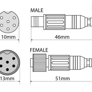 Alpine KWE-CAM6D Adapterkabel für Alpine Kamera-Direktanschluss auf 6-poliges Verbindungskabel CAMOS – KWE-CAM6D-03 CPII