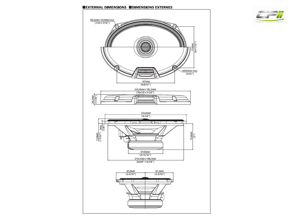 Alpine R2-S69 16 x 24 cm (6x9-Zoll) R-Series 2-WEGE-KOAXIAL-LAUTSPRECHER – R2-S69-07 CPII