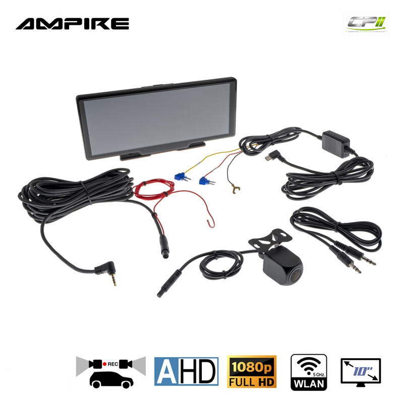 AMPIRE Smartphone-Monitor 25.4cm (10'') AHD Dual-Dashcam & Rückfahrkamera – CPM102-03 CPII