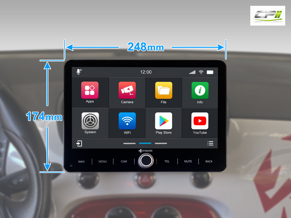 D9-UNI101 Premium 10,1-Zoll 1 DIN Universal Android Autoradio mit 4 x 100W Class-D Verstärker, Inkl. Head-up-Display, Apple C
