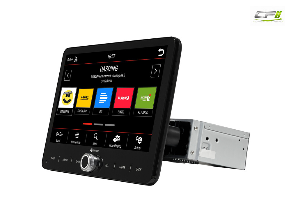 D9-UNI101 Premium 10,1-Zoll 1 DIN Universal Android Autoradio mit 4 x 100W Class-D Verstärker, Inkl. Head-up-Display, Apple C