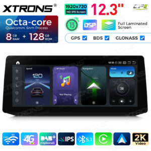 12,3 Zoll 8+128 GB Autoradio Xtrons Multimedia Player für BMW 5er E60 / E61 / M5 CIC 8 GB + 128 GB – QGB23CIB12E60-01 CPII