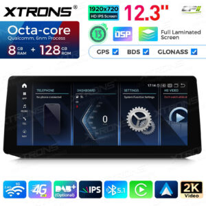 12,3 Zoll 8+128 GB Autoradio Xtrons Multimedia Player für BMW 5er E60 / E61 / M5 CIC 8 GB + 128 GB – QGB23CIB12E60-03 CPII