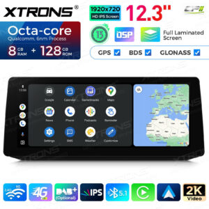 12,3 Zoll 8+128 GB Autoradio Xtrons Multimedia Player für BMW 5er E60 / E61 / M5 CIC 8 GB + 128 GB – QGB23CIB12E60-04 CPII