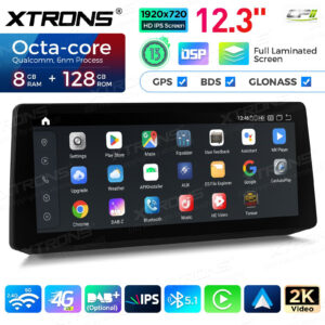 12,3 Zoll 8+128 GB Autoradio Xtrons Multimedia Player für BMW 5er E60 / E61 / M5 CIC 8 GB + 128 GB – QGB23CIB12E60-05 CPII