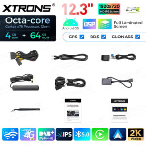 QLB22EVB12FVN 12,3 Zoll Octa Core 4 GB + 64 GB Auto GPS Multimedia Player für BMW 5er G30 / G31 EVO Android13