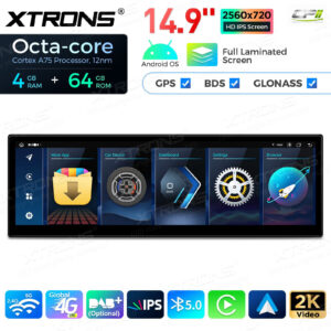 QLB4263CC 14,9 Zoll 4 + 64 GB Global 4G LTE Android Autoradio Multimedia Player mit vollständig laminiertem 2K IPS-Bildschirm