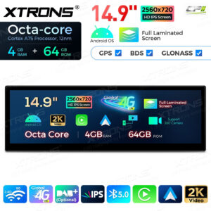 QLB4263CC 14,9 Zoll 4 + 64 GB Global 4G LTE Android Autoradio Multimedia Player mit vollständig laminiertem 2K IPS-Bildschirm