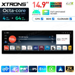 QLB4263CC 14,9 Zoll 4 + 64 GB Global 4G LTE Android Autoradio Multimedia Player mit vollständig laminiertem 2K IPS-Bildschirm