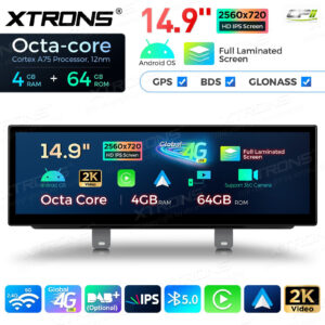 QLB42FVEV 14,9 Zoll für BMW 5er G30 / G31 (2018-) EVO Octa Core 4 + 64 GB Global 4G LTE Android Autoradio Multimedia Player m