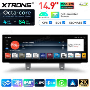 QLB42FVEV 14,9 Zoll für BMW 5er G30 / G31 (2018-) EVO Octa Core 4 + 64 GB Global 4G LTE Android Autoradio Multimedia Player m
