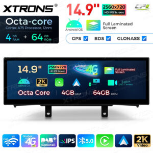 QLB42NENBL 14,9 Zoll Octa Core 4 + 64 GB Global 4G LTE Android Autoradio Multimedia Player mit vollständig laminiertem 2K IPS