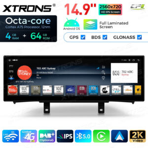 QLB42NENBL 14,9 Zoll Octa Core 4 + 64 GB Global 4G LTE Android Autoradio Multimedia Player mit vollständig laminiertem 2K IPS