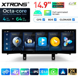 QLB42NENBL 14,9 Zoll Octa Core 4 + 64 GB Global 4G LTE Android Autoradio Multimedia Player mit vollständig laminiertem 2K IPS