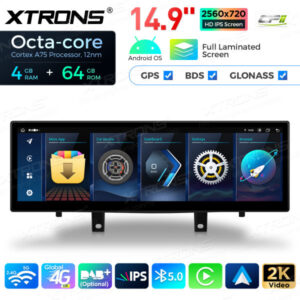 QLB42X1EV3 14,9 Zoll Octa-Core 4+64GB Global 4G LTE Android 14 Autoradio mit Multimedia-Player und volllaminiertem 2K-IPS-Bil