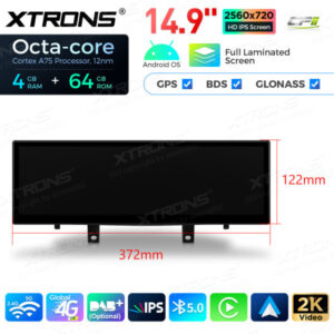 QLB42X1EV3 14,9 Zoll Octa-Core 4+64GB Global 4G LTE Android 14 Autoradio mit Multimedia-Player und volllaminiertem 2K-IPS-Bil
