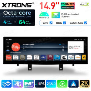 QLB42X5EV 14,9 Zoll für BMW X5 F15 (2017-2018) / X6 F16 (2017-2019) EVO Octa Core 4 + 64 GB Global 4G LTE Android Autoradio M