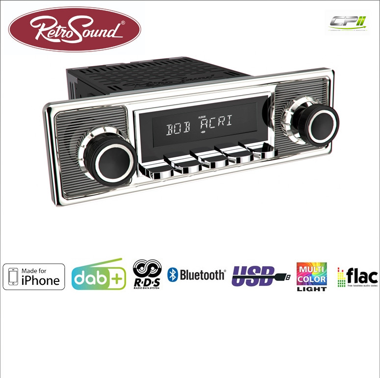 RETROSOUND "MOTOR-6DAB" DAB+ Komplett-Set "Becker Chrome" mit Zubehör