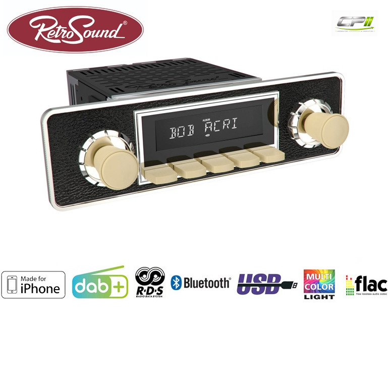 RETROSOUND "MOTOR-6DAB" DAB+ Komplett-Set "Ivory" mit Zubehör