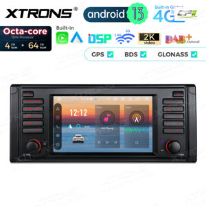 PX7439BL 7 Zoll Octa Core 4 + 64 GB Global 4G LTE Android Autoradio Multimedia Player Custom Fit für BMW – PX7439BL-04 CPII