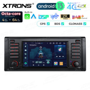PX7439BL 7 Zoll Octa Core 4 + 64 GB Global 4G LTE Android Autoradio Multimedia Player Custom Fit für BMW – PX7439BL-05 CPII