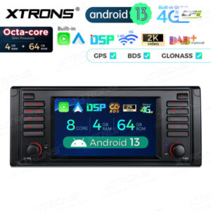 PX7439BL 7 Zoll Octa Core 4 + 64 GB Global 4G LTE Android Autoradio Multimedia Player Custom Fit für BMW – PX7439BL-06 CPII