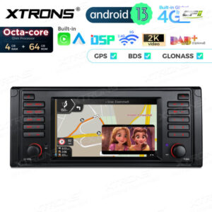 PX7439BL 7 Zoll Octa Core 4 + 64 GB Global 4G LTE Android Autoradio Multimedia Player Custom Fit für BMW – PX7439BL-09 CPII