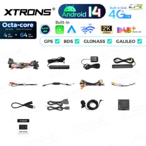PX74MTVL 7 Zoll Octa Core 4 + 64 GB Android 14 Autoradio Multimedia Player Custom Fit für Volkswagen / SEAT / SKODA Global 4G