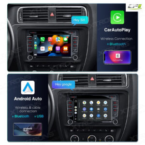 PX74MTVL 7 Zoll Octa Core 4 + 64 GB Android 14 Autoradio Multimedia Player Custom Fit für Volkswagen / SEAT / SKODA Global 4G