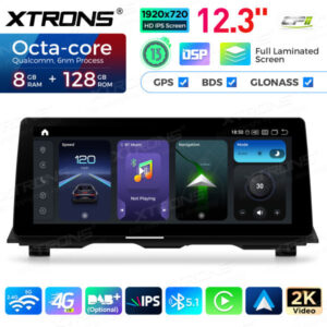 12,3 Zoll 8 GB + 128 GB Android Auto GPS Multimedia Player für BMW 5er F10 / F11 CIC System – QGB23CIB12FV-01 CPII
