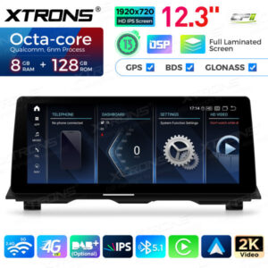 12,3 Zoll 8 GB + 128 GB Android Auto GPS Multimedia Player für BMW 5er F10 / F11 CIC System – QGB23CIB12FV-02 CPII