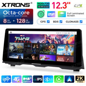 12,3 Zoll 8 GB + 128 GB Android Auto GPS Multimedia Player für BMW 5er F10 / F11 CIC System – QGB23CIB12FV-07 CPII