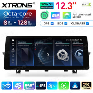 12,3 Zoll 8 GB + 128 GB Android Auto GPS Multimedia Player für BMW 5er F10 / F11 CIC System – QGB23CIB12FVGT-02 CPII