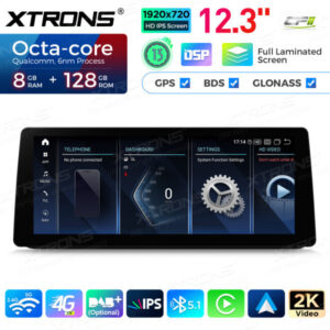 12,3 Zoll Xtrons Autoradio Multimedia Player für BMW 3er E90 / E91 / E92 / E93 ohne Originalanzeige – QGB23UMB12E90L-02 CPII
