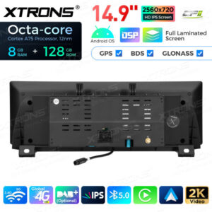 QLBH44FVCI 14,9 Zoll Octa Core 6 + 128 GB Global 4G LTE Android Autoradio Multimedia Player mit vollständig laminiertem 2K IP