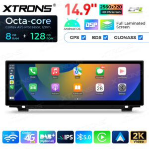 QLBH44FVNB 14,9 Zoll Octa Core 8 + 128 GB Global 4G LTE Android Autoradio Multimedia Player mit vollständig laminiertem 2K IP