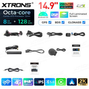 QLBH44FVNB 14,9 Zoll Octa Core 8 + 128 GB Global 4G LTE Android Autoradio Multimedia Player mit vollständig laminiertem 2K IP
