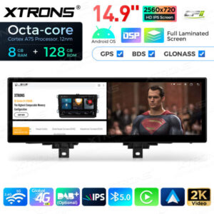 QLBH44THEVL 14,9 Zoll Octa Core 8 + 128 GB Global 4G LTE Android Autoradio Multimedia Player mit vollständig laminiertem 2K I