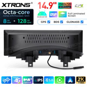 QLBH44THEVL 14,9 Zoll Octa Core 8 + 128 GB Global 4G LTE Android Autoradio Multimedia Player mit vollständig laminiertem 2K I