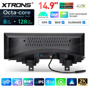 Android Autoradio XtronsQLBH44THNBL 14,9 Zoll Octa Core 8 + 128 GB Global 4G LTE Multimedia Bildschirm für BMW 3er F30 F31 F3