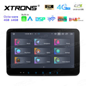 TX122L 10,1 Zoll drehbares QLED-Display Doppel-DIN-Android-Autoradio Octa-Core-Prozessor 4 GB RAM und 64 GB ROM