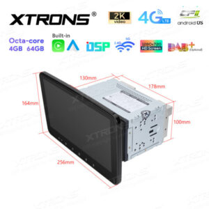 TX122L 10,1 Zoll drehbares QLED-Display Doppel-DIN-Android-Autoradio Octa-Core-Prozessor 4 GB RAM und 64 GB ROM