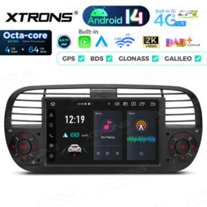PX7450FBL 7 Zoll Octa Core 4 + 64 GB Global 4G LTE Android 14 Autoradio Multimedia Player Custom Fit für Fiat